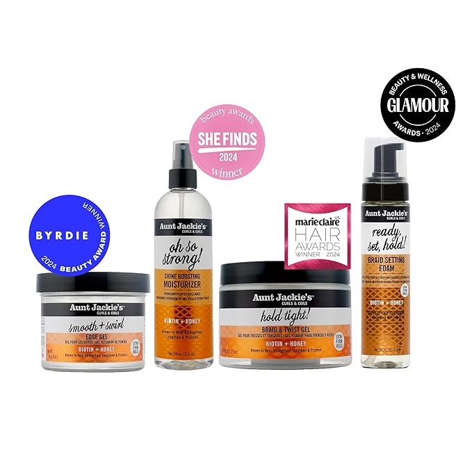 Aunt Jackie's Award-Winning Braid + Twist Collection Hold Tight Braid & Twist Gel with Extra Firm Hold, 7.5oz