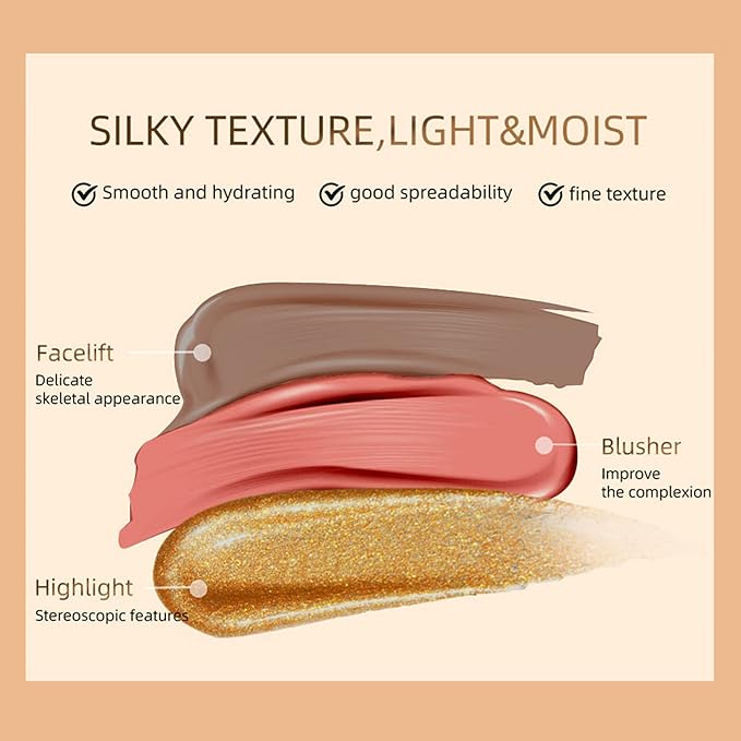 MAEPEOR Liquid Highlighter Stick Golden Cream Liquid Highlighter (6# Golden)