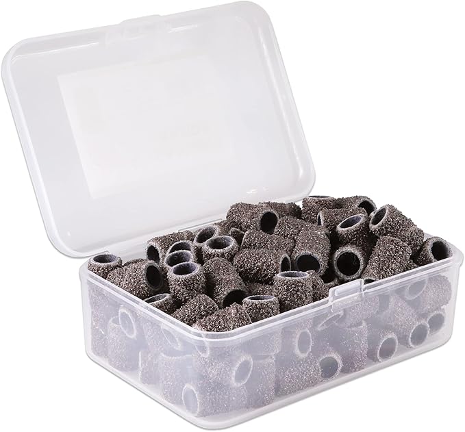 PANA 100 Pieces Nail Sanding Bands Professional Nail Manicure Great Fit for Nail Drill Bits for Acrylic Nails (60 Grit, Brown)