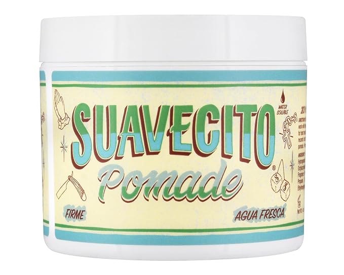 Suavecito Agua Fresca Pomade Firme (Strong) Hold 4 oz, Spring Edition 1 Pack - Medium Shine Water Based Wax Like Flake Free Hair Gel - Easy To Wash Out - All Day Hold For All Hair Styles