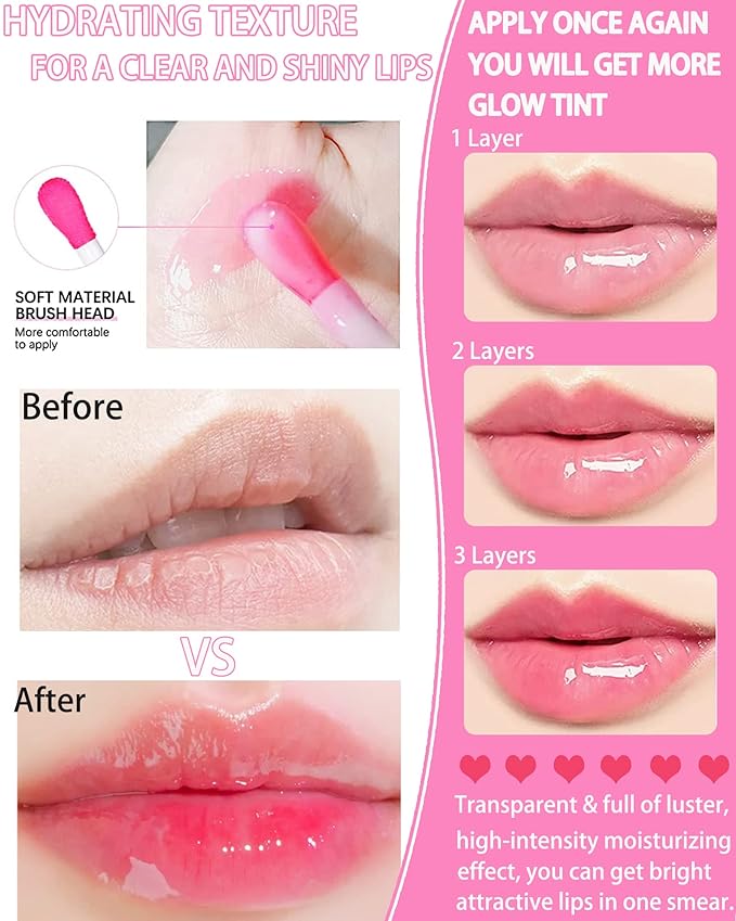 Plumping Lip Glow Oil,Hydrating Tinted Lip Lipstain,Gift