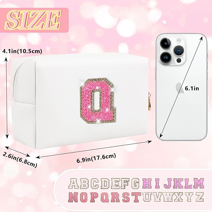 Personalized initial letter makeup bag,