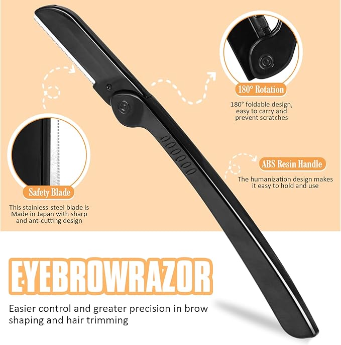 Yougai Tweezers Set,9 Pcs Professional Stainless Steel Tweezer Kit-Great Precision Eyebrow Tweezers for Ingrown Facial Hair with Leather Travel Case as Stocking Stuffing Gifts