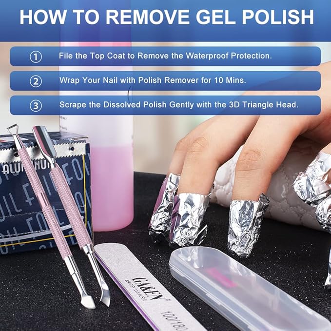 2PCS Metal Lilac Cuticle Pusher