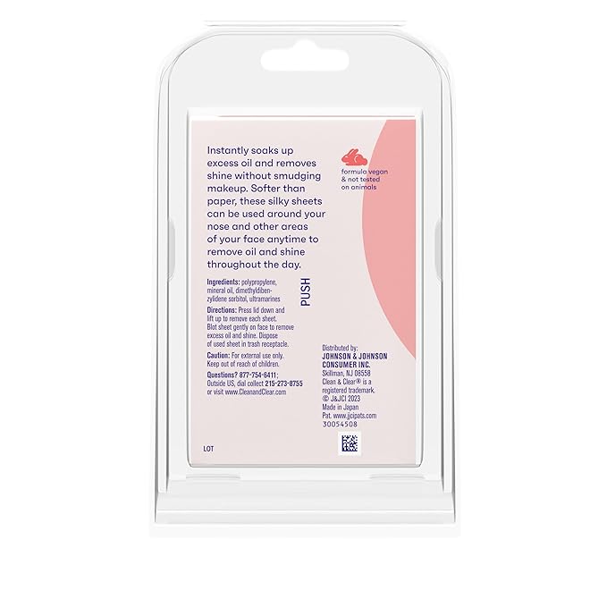 Clean & Clear Oil Absorbing Facial Sheets, Portable