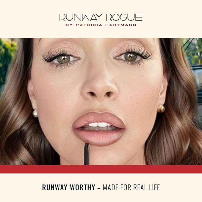 Runway Rogue Designer Liner Lip Pencil, Matte Spiced-Nude Lip Liner Pencil and Lip Liner Sharpener, ‘Nude Awakening'