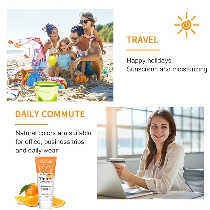 Restore Tint-ed-Face Sunscreen SPF 40丨Hydrating Sunscreen for Face with Vitamin C丨Facial Sunscreen Moisturizing Lightweight, No Sticky Travel Size Long Lasting Protection Face and All Body 1.4 Fl Oz