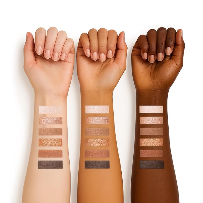 6 Colors Mini Naked Eyeshadow Makeup Palette Caramel & Bronzed Neutral Tone Eye Shadow Matte & Shimmer Nude Make Up Pallet with Mirror Blendable Highly Pigmented Travel Size Gift Kit 05