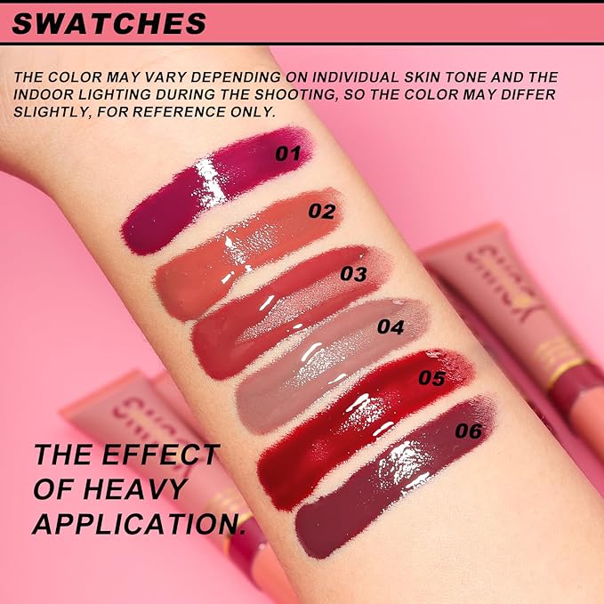 YOUNG VISION Hydrating Liquid Lipstick & Gloss Tint, Oil Infused, Cushion & Puff Applicators, Versatile Nude to Red Shades,Labial Liquido & Brillo Labial