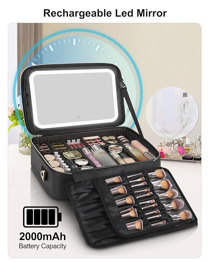 Relavel travel makeup bag with
