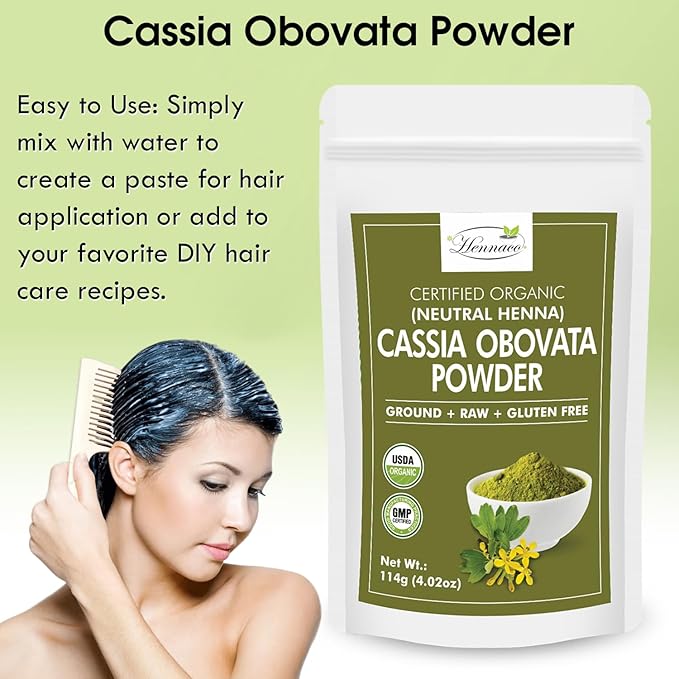 Organic Cassia Obovata Powder | Neutral Henna Powder (4 OZ) 114 G