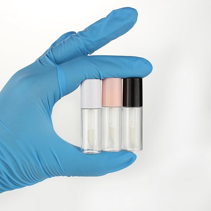 COSIDEA 10pcs 3ml empty lip gloss tubes with wand 0.1OZ Round mini White lipgloss tube container for DIY cosmetics packing