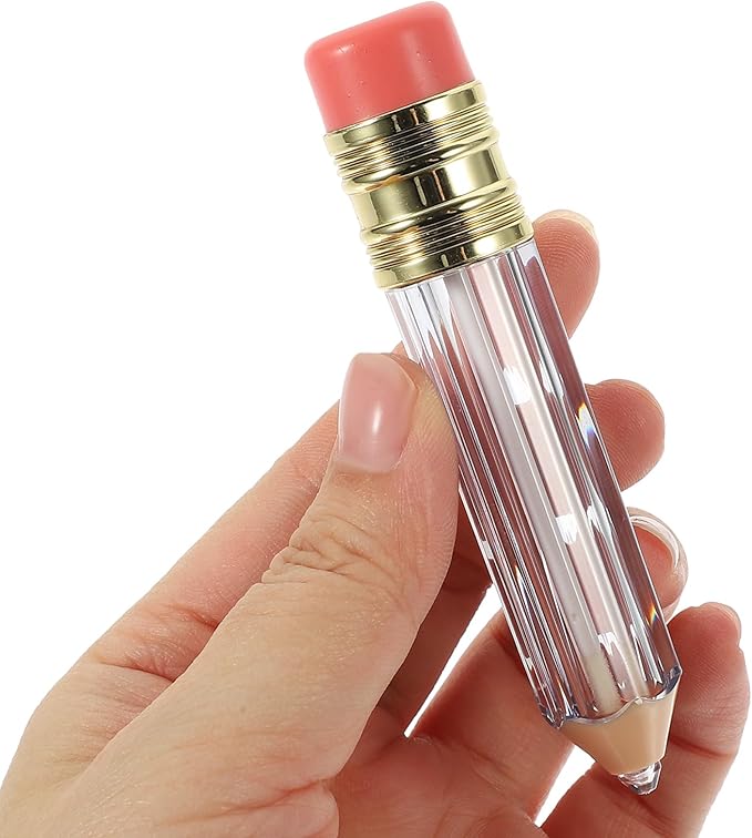 Garneck 12pcs Pencil Shaped Empty Lip Gloss Tubes 5ml Refillable Gloss Bottles For Diy Cosmetics Clear Mini Lip Oil Containers Novelty Lip Glaze Bottles For Women Girls
