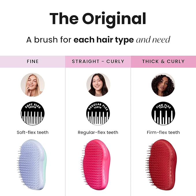 Tangle Teezer Original Detangler Brush, Dry & Wet Hair Brush for Color-Treated, Fine & Fragile Hair Types, Mint Violet