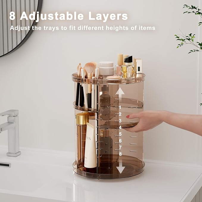 Rotating makeup organizer countertop, diy