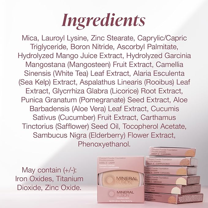 Mineral Fusion Pressed Powder Foundation, Deep 6, 0.32 Ounce (Pack of 2)