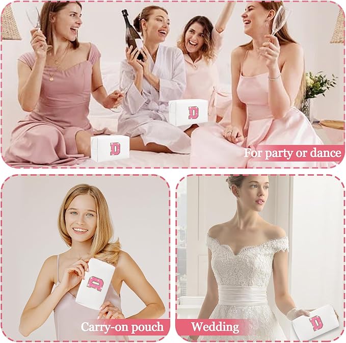 Personalized initial letter makeup bag,