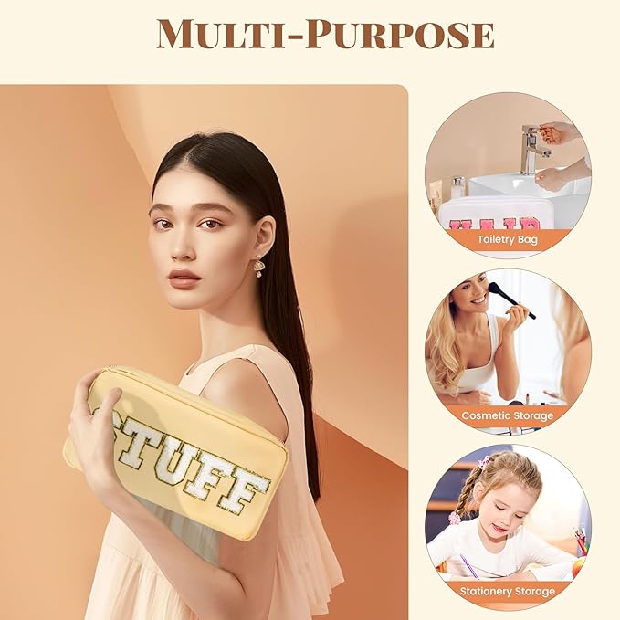 4pcs preppy makeup bags set,