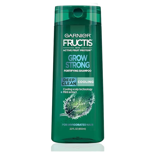 Garnier Hair Care Fructis Deep Clean Grow Strong Cooling Shampoo for Men for Invigorated Hair, 22 Fl Oz