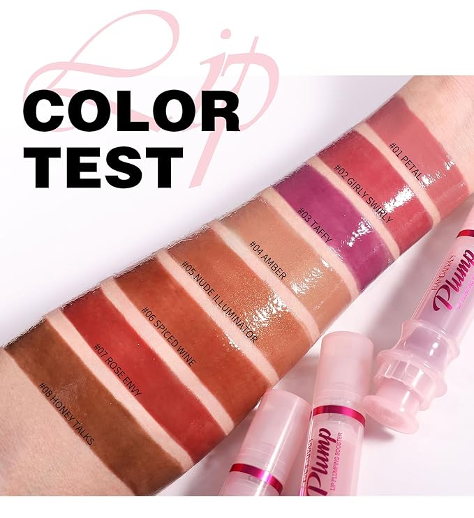 Plumping Lip Oil with Fresh Ginger Extract - Instant Fuller Lips, Ultra-Hydrating & Nourishing Glossy Lip Glow Oil, Lip Plumping Booster for Smooth, Defined Lips (#06 SPICED WINE, 1)