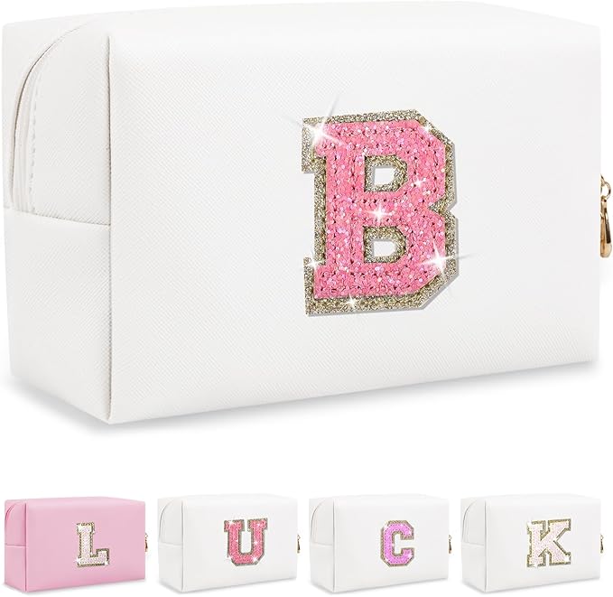 Personalized initial letter makeup bag,