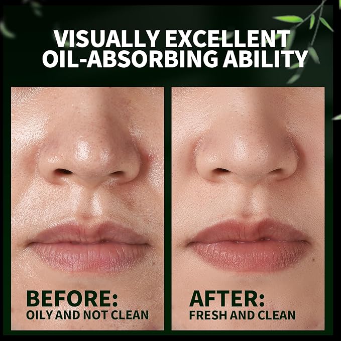 1200PCS Blotting Paper for Oily Skin, Natural Bamboo Face, Makeup