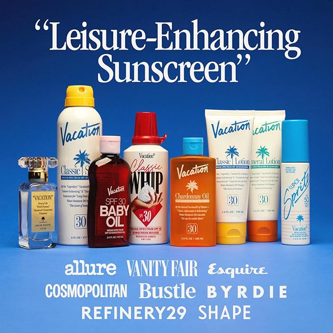 Vacation Mini Classic Lotion SPF 30, Water Resistant, Broad Spectrum Bulk Sunscreen, Travel Size, Bachelorette Party Favors, Beach Essential, 1 fl. oz. (Pack of 12)