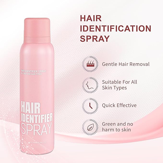 Hair Identification Spray for Facial Shaving - Removes hair and dead skin, Women's Facial Shaving Powder Spray - Moisturizing Skin Care Set, Suitable for sensitive skin/unisex, with 4 Razors (1Set)