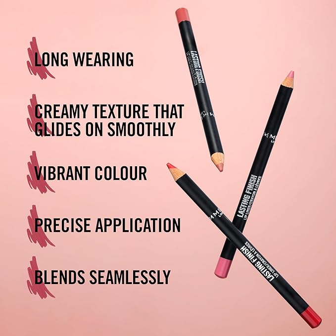 Rimmel Lasting Finish 8HR Soft Lip Liner Pencil - Vibrant, Blendable Formula to Lock Lipstick in Place for 8 Hours - 760 90's Nude, .04oz