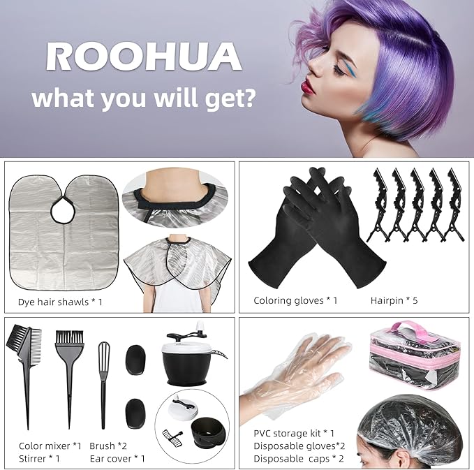 ROOHUA 17 Pieces Hair Dye