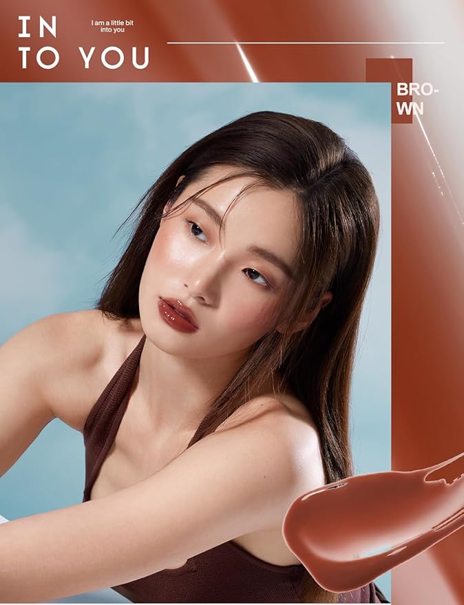 INTO YOU Lip Gloss Coco Liquid Moisturizing Lipstick Long Lasting Lip Stick Lip Stain Makeup Glitter Shine Non-sticky Lipstick for Women (CC08)
