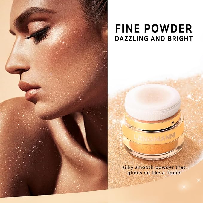 Polvo De Hadas Body Highlighter Powder, Face Brightening Golden Brown