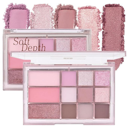 12 Colors Nude Brown Pink Matte Shimmer Eyeshadow