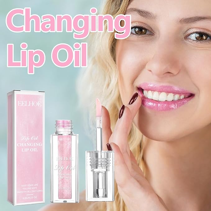 Midnight Boss Up Magic Color Changing Lip Oil Stain Cosmetic PH Actived Moisturizing Hydrating Glow Gloss Tinted Transparent Care Long Lasting Non-Sticky Fresh Texture Nourishing Pink Orange Red