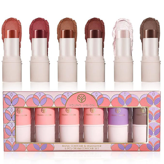 YOUNG VISION Cream Contour Sticks Collection, 6 Colors or Girls…