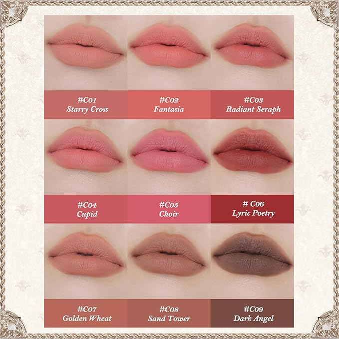 Flower Knows Violet Strawberry Rococo Glowy Lip Gloss G01 Little Angel Matte Lipstick C06
