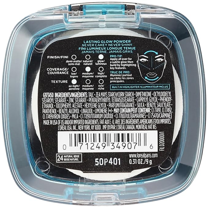L'Oréal Paris Infallible Pro Glow Pressed Powder, Natural 31 oz