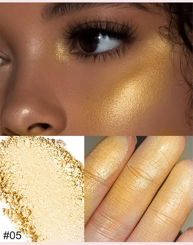 MAEPEOR Face Highlighter Palette 6 Colors Smooth Shimmer (Color 05)