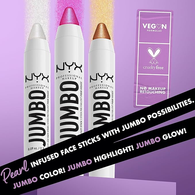 NYX PROFESSIONAL MAKEUP, Jumbo Multi-Use Face Highlighter Stick Blueberry Muffin