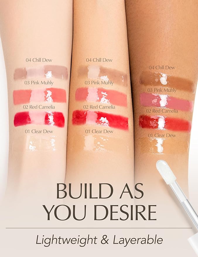 Natural Bloom Korean Lip Oil Serum 0.14 fl oz | Moisturizing Lip Booster Plumping Oil Tint Serum Enriched w/Camellia & Safflower Oils | Non-Irritating Color Changing Lip Oil (Pink Muhly)