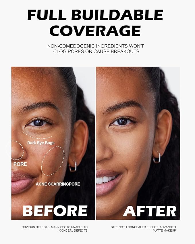 Full Coverage Soft Focus Liquid Foundation, Lightweight Moisturizing