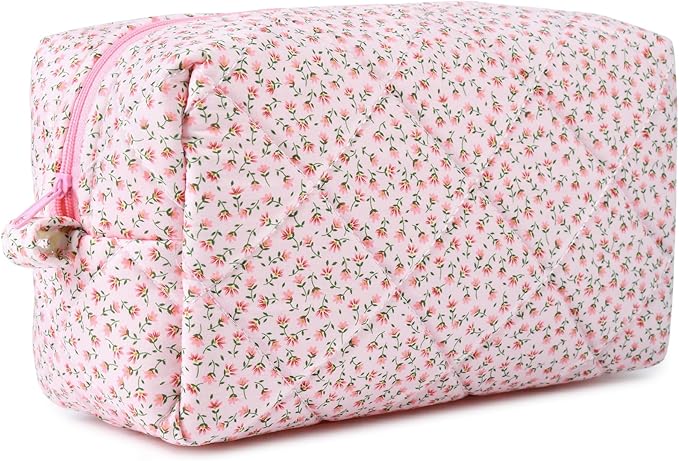 Soidram quilted makeup bag floral