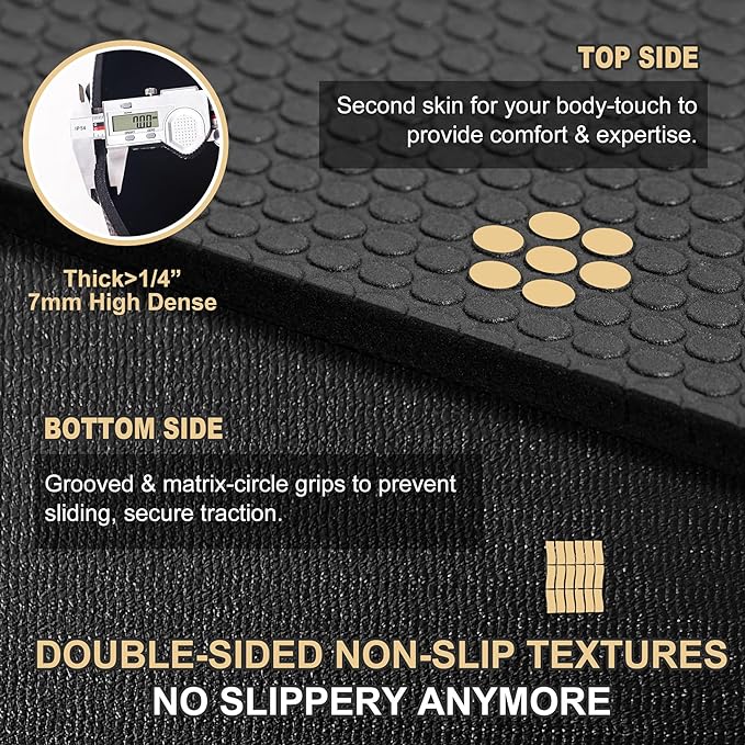 Gxmmat Extra Wide Large Exercise Mat 12'x7'/10'x7/8'x7(7mm)