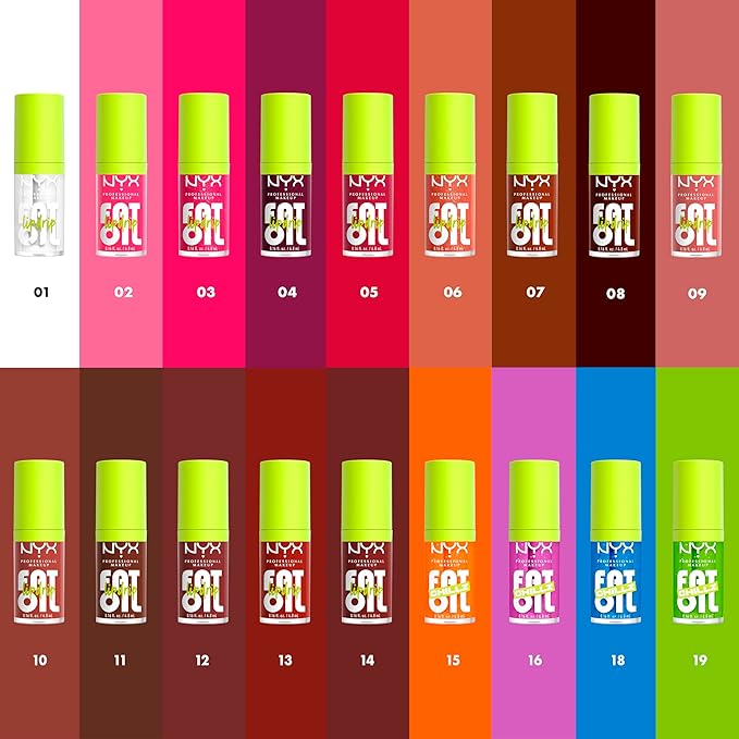 NYX PROFESSIONAL MAKEUP Fat Oil Chillz, Moisturizing, Shiny and Vegan Tinted Lip Gloss - Kiwi Freeze (Sheer Green)