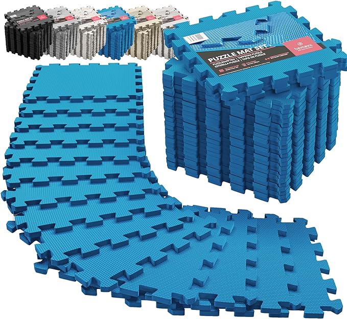 Gym Flooring Set - Interlocking EVA Soft Foam 18 Pieces