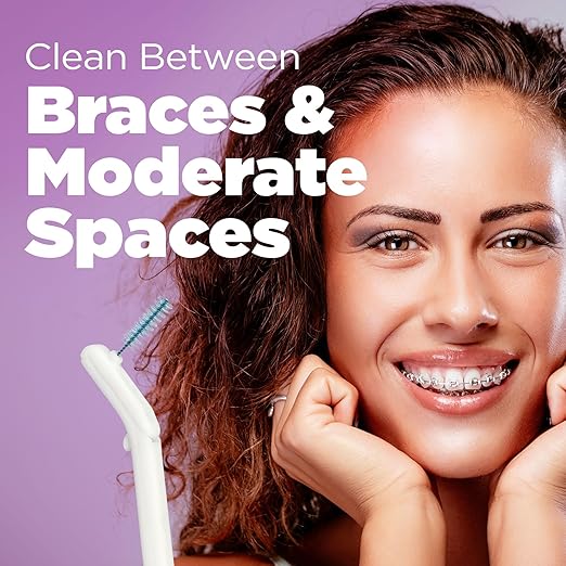 GUM Proxabrush Go-Betweens Refills - Moderate - Compatible with GUM Permanent Handle - Reusable Interdental Brushes - Soft Bristled Dental Picks, 8 Count (Pack of 6)