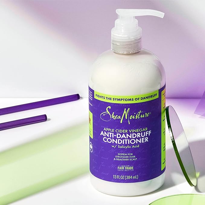 SheaMoisture Hair Care System Anti-Dandruff For Stronger Hair & Healthier Scalp Conditioner Formulated With Apple Cider Vinegar And Fair Trade Shea Butter 13oz