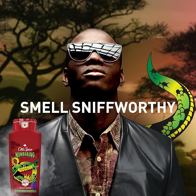 Old Spice Cleansing Body Wash for Men, 3X Defense, 24/7 Shower Fresh with Lasting Scent, 2-in-1 Body & Face Wash, MambaKing with Rich Plum Scent, 24 oz (Pack of 4)