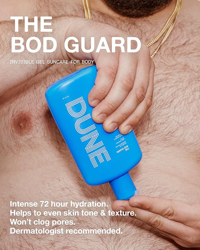 The Bod Guard - Award-Winning Clear Invisible Gel Body Sunscreen - Broad Spectrum SPF 30 Protection, 72 Hour Hydration, 40 Mins. Water Resistant, Reef Friendly, Non-Greasy (8.4 Fl Oz)