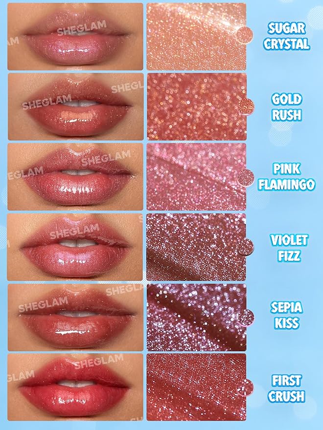 SHEGLAM Pout-Perfect Moisturizing Solid Lip Gloss Shimmer Lip Plumper - Sugar Crystal